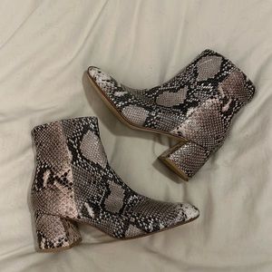 Gently used Chinese Laundry Snakeskin ankle boots